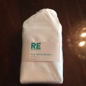 White king size tailored bedskirt